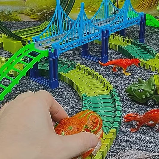 Dinosaur Magic Climbing Track Toys Train-Flexible Track Playset